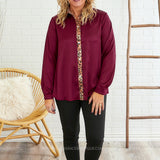 Satin Grace Top - Wine - LAST ONES FINAL SALE