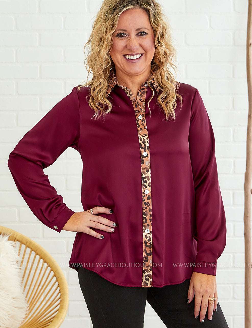 Satin Grace Top - Wine - LAST ONES FINAL SALE