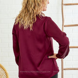 Satin Grace Top - Wine - LAST ONES FINAL SALE