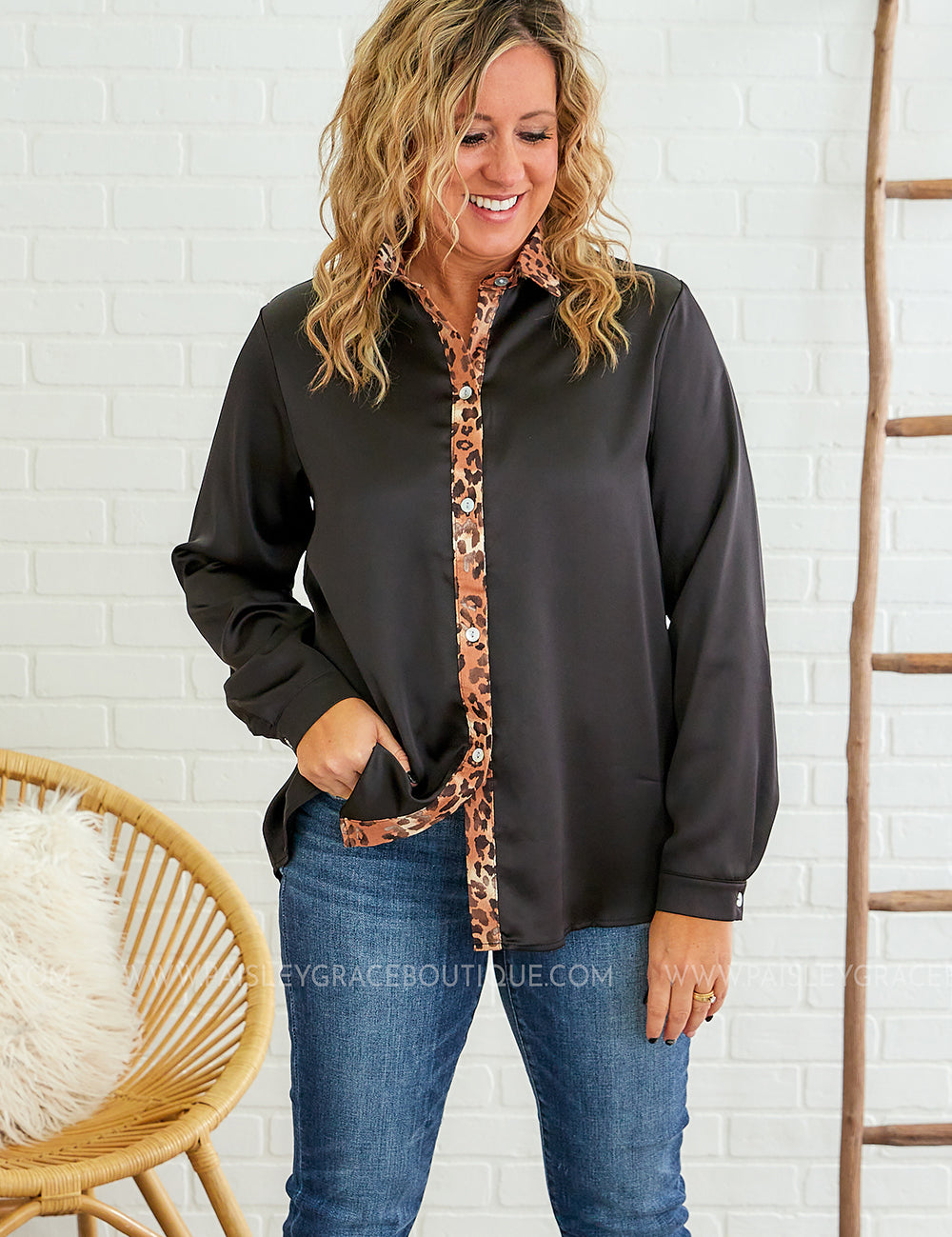 Satin Grace Top - Black - LAST ONES FINAL SALE