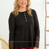 Kasie Lace Sleeve Top - Black* LAST ONES FINAL SALE *