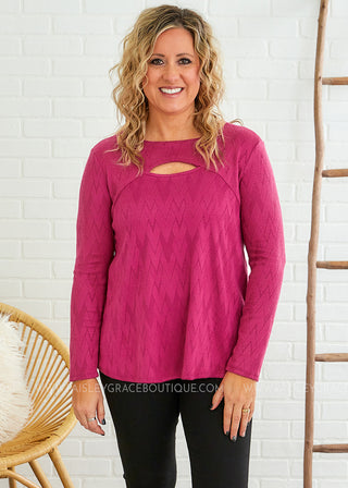 Peak of Perfection Top - Fuchsia - LAST ONE FINAL SALE