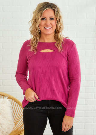 Peak of Perfection Top - Fuchsia - LAST ONE FINAL SALE