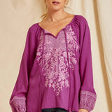 Hold Me Forever Embroidered Top - LAST ONES FINAL SALE