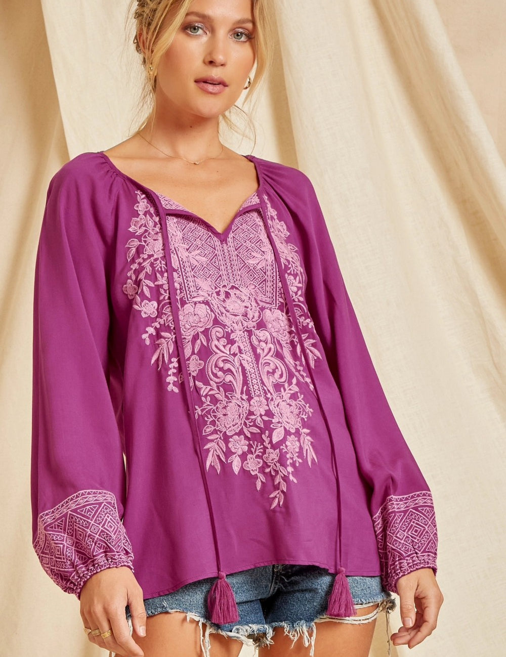 Hold Me Forever Embroidered Top - LAST ONES FINAL SALE