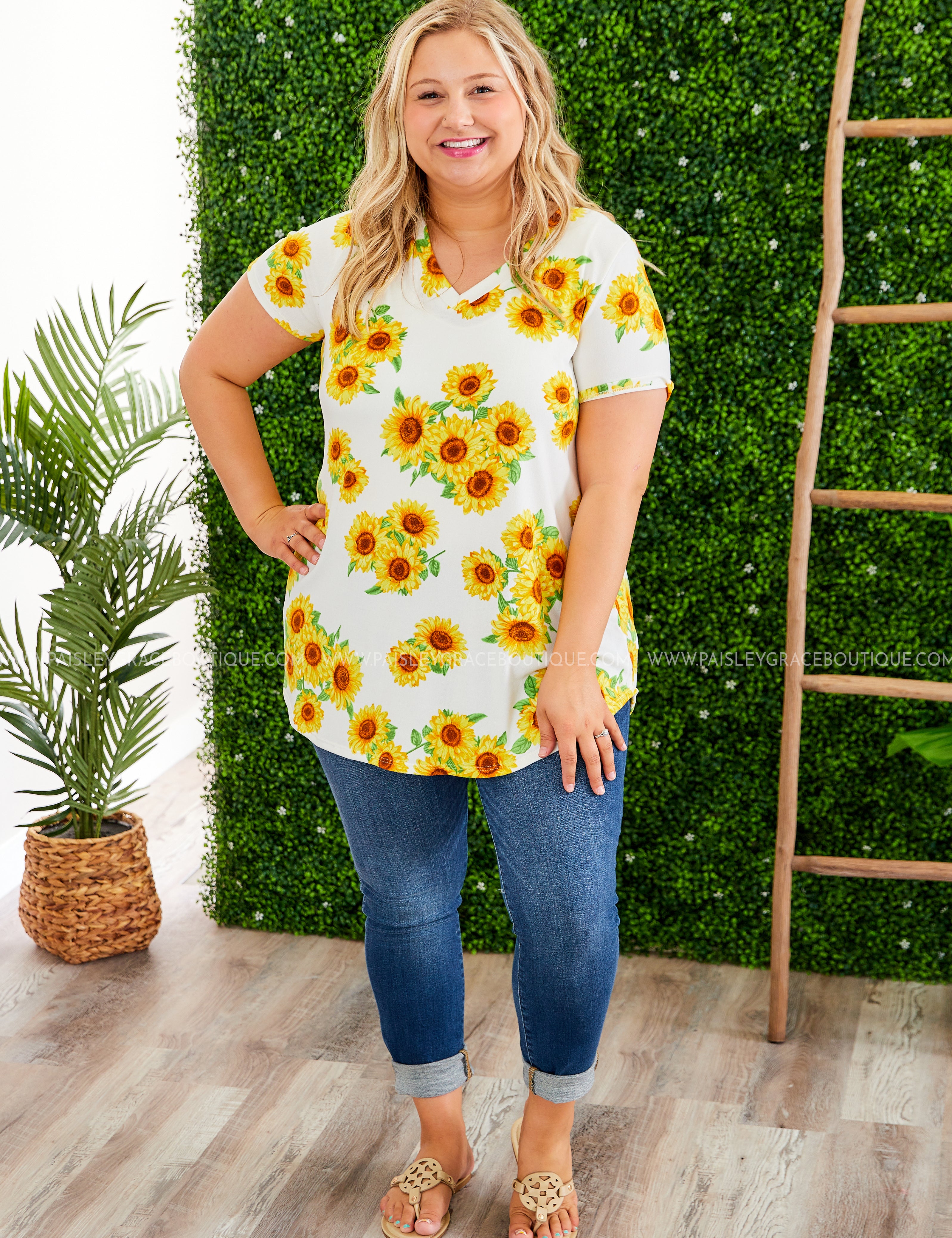 Sweet Ideas Top - IVORY/YELLOW* LAST ONES FINAL SALE *