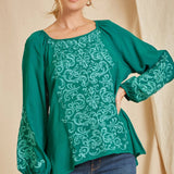 Stop and Remember Embroidered Top - LAST ONES FINAL SALE