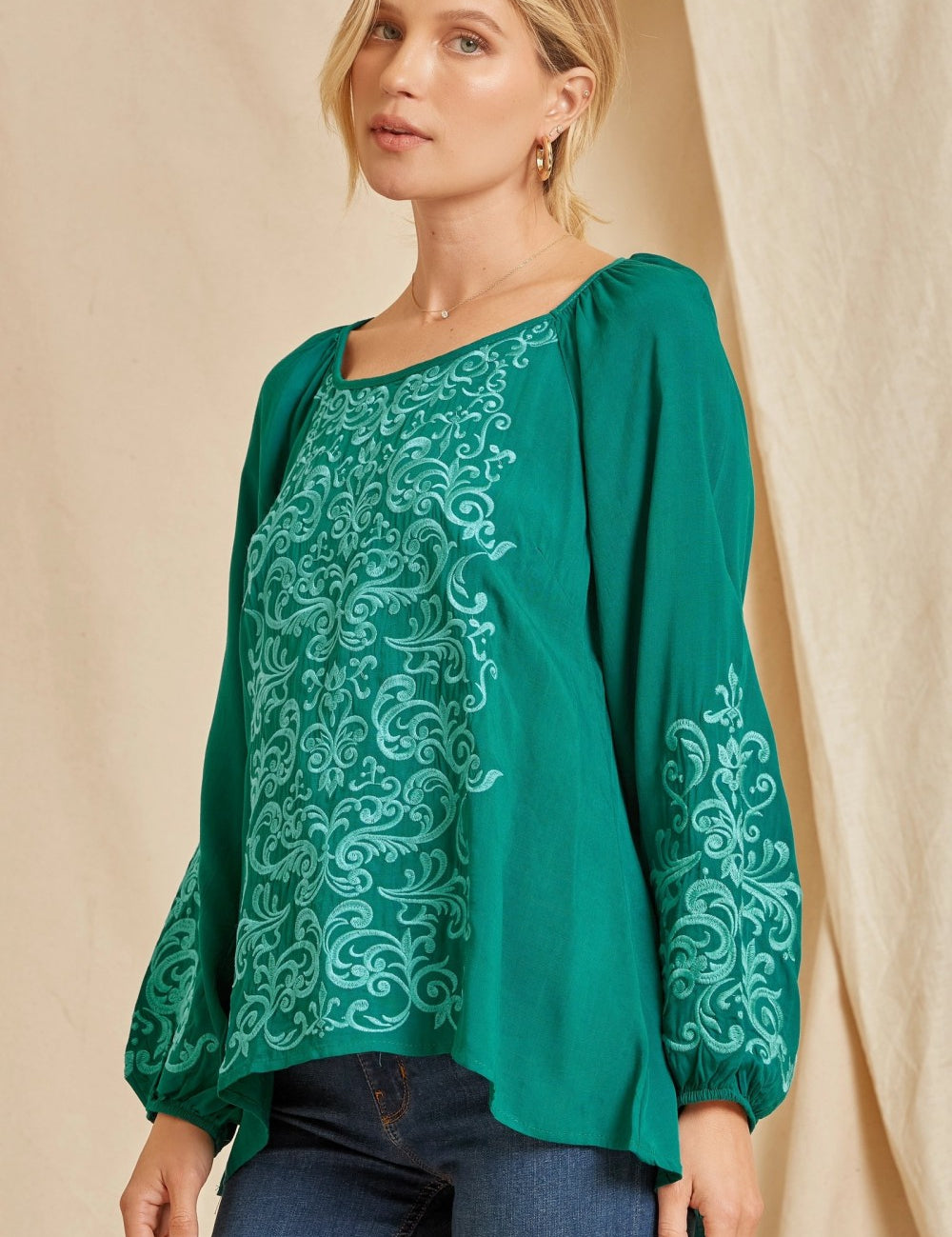 Stop and Remember Embroidered Top - LAST ONES FINAL SALE