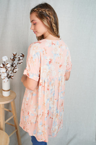 Soft Floral Babydoll Top- 2 COLORS - LAST ONE FINAL SALE