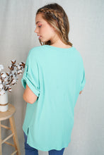 Load image into Gallery viewer, Roll-tab Sleeve Solid Top- 2 COLORS - FINAL SALE
