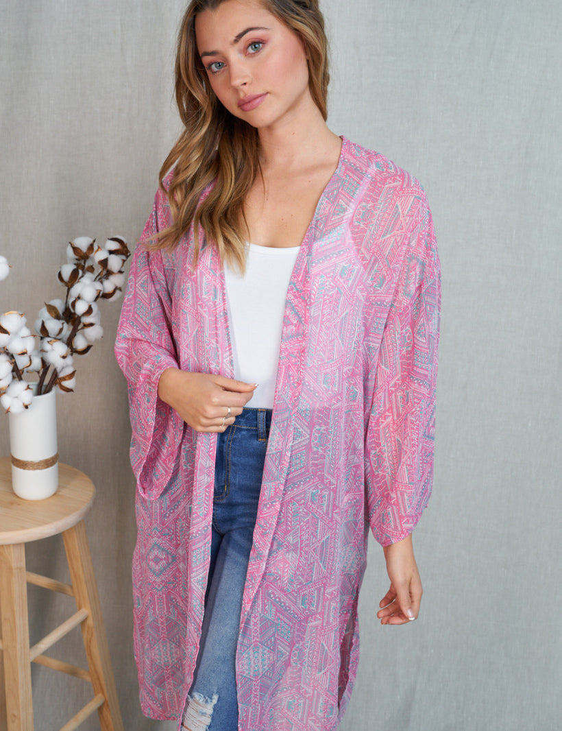 Sheer Aztec Cardigan- 2 COLORS - LAST ONES FINAL SALE