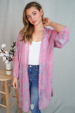 Sheer Aztec Cardigan- 2 COLORS - LAST ONE FINAL SALE