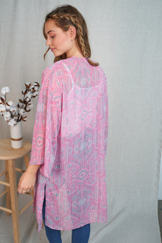 Sheer Aztec Cardigan- 2 COLORS - LAST ONES FINAL SALE