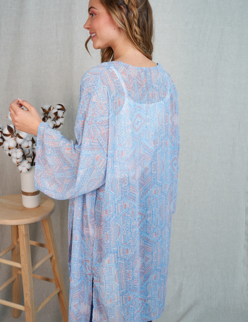 Sheer Aztec Cardigan- 2 COLORS - LAST ONES FINAL SALE