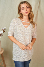 Load image into Gallery viewer, Floral Mix Strappy V-neck Top- TAUPE - FINAL SALE

