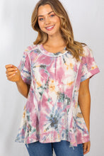 Load image into Gallery viewer, Steal - Mauve Short Sleeve Tie Dye Top (S-XL) - FINAL SALE

