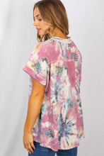Load image into Gallery viewer, Steal - Mauve Short Sleeve Tie Dye Top (S-XL) - FINAL SALE
