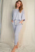 Load image into Gallery viewer, Solid Knit Dusty Blue Top (matches joggers)  - FINAL SALE
