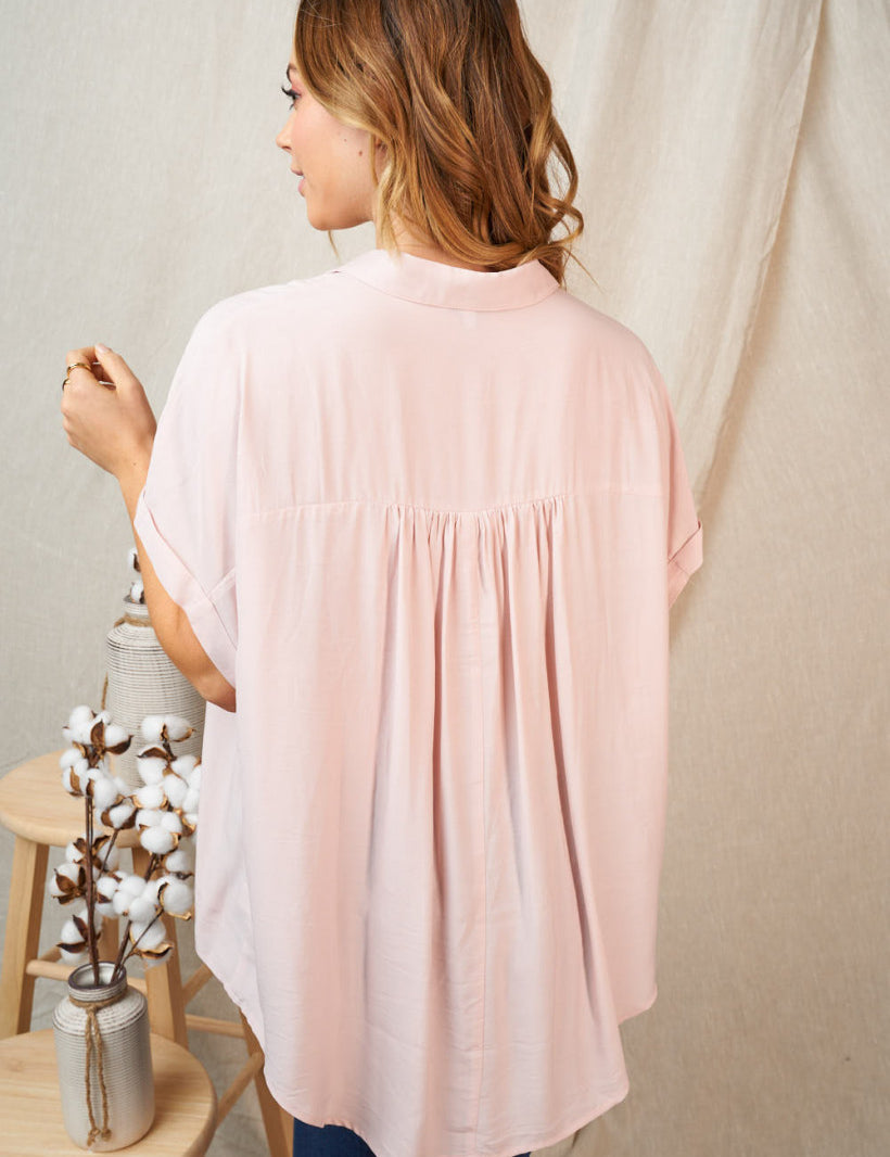 V-neck Casual Top - PEACH* LAST ONES FINAL SALE *