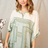 Short Sleeve Paisley Top - 2 Colors - LAST ONES FINAL SALE