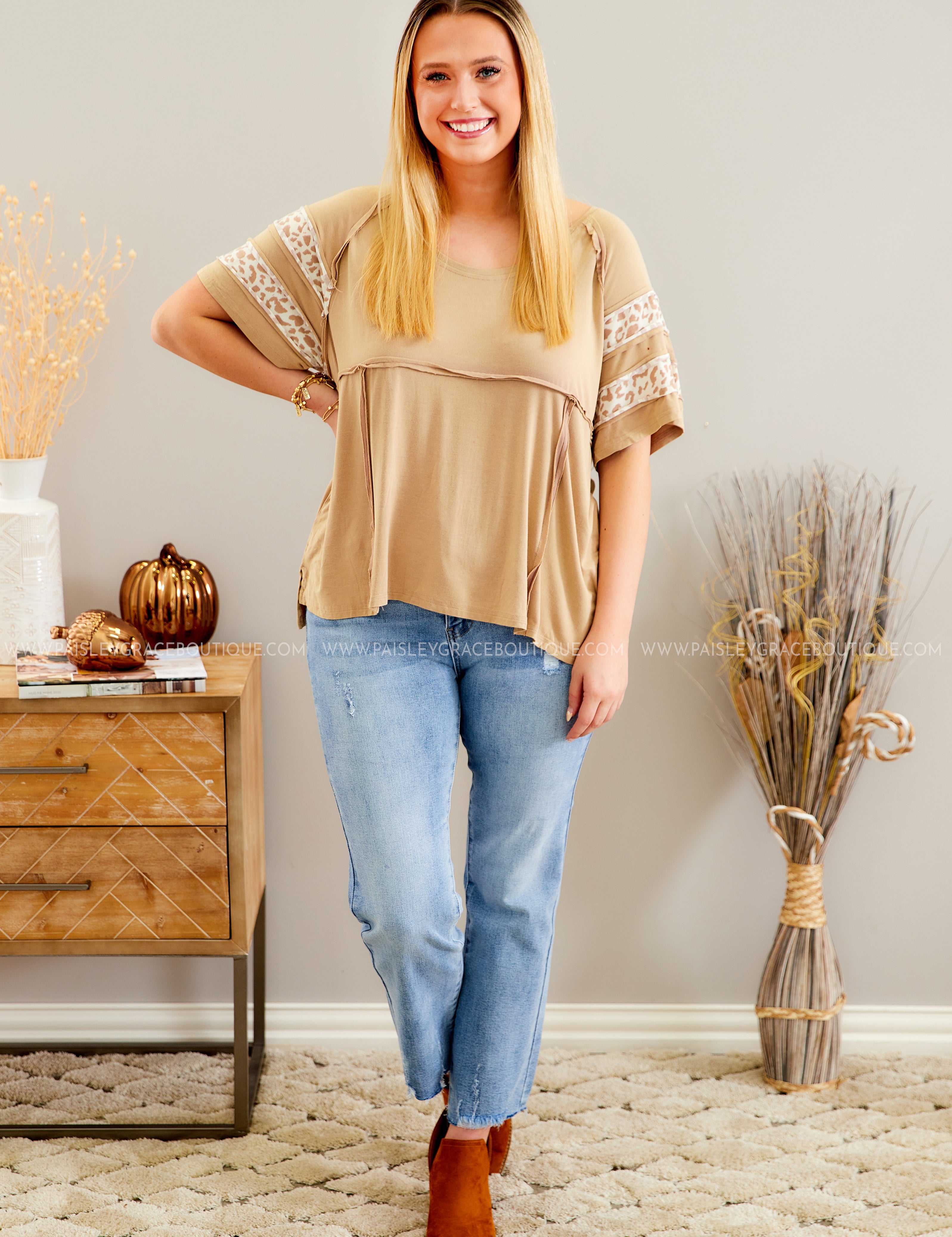 Sweeter Days Top - Taupe - LAST ONES FINAL SALE