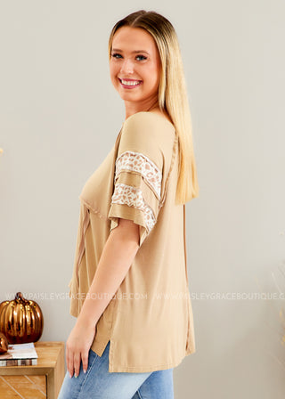 Sweeter Days Top - Taupe  - FINAL SALE