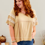 Sweeter Days Top - Taupe - LAST ONES FINAL SALE