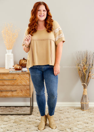 Sweeter Days Top - Taupe  - FINAL SALE