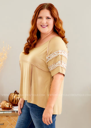 Sweeter Days Top - Taupe  - FINAL SALE