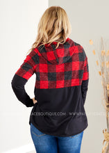 Load image into Gallery viewer, Cabin Vibes Hoodie- RED  - FINAL SALE CLEARANCE
