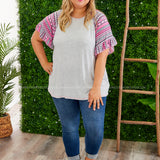 Heavenly Flow Top - FUCHSIA/GREY* LAST ONES FINAL SALE *