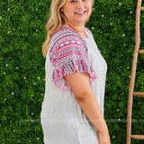 Heavenly Flow Top - FUCHSIA/GREY* LAST ONES FINAL SALE *